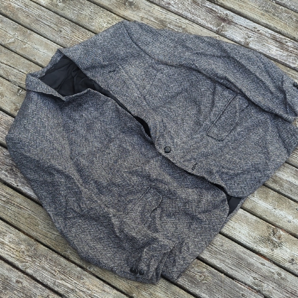 Gray Herringbone Suit Jacket